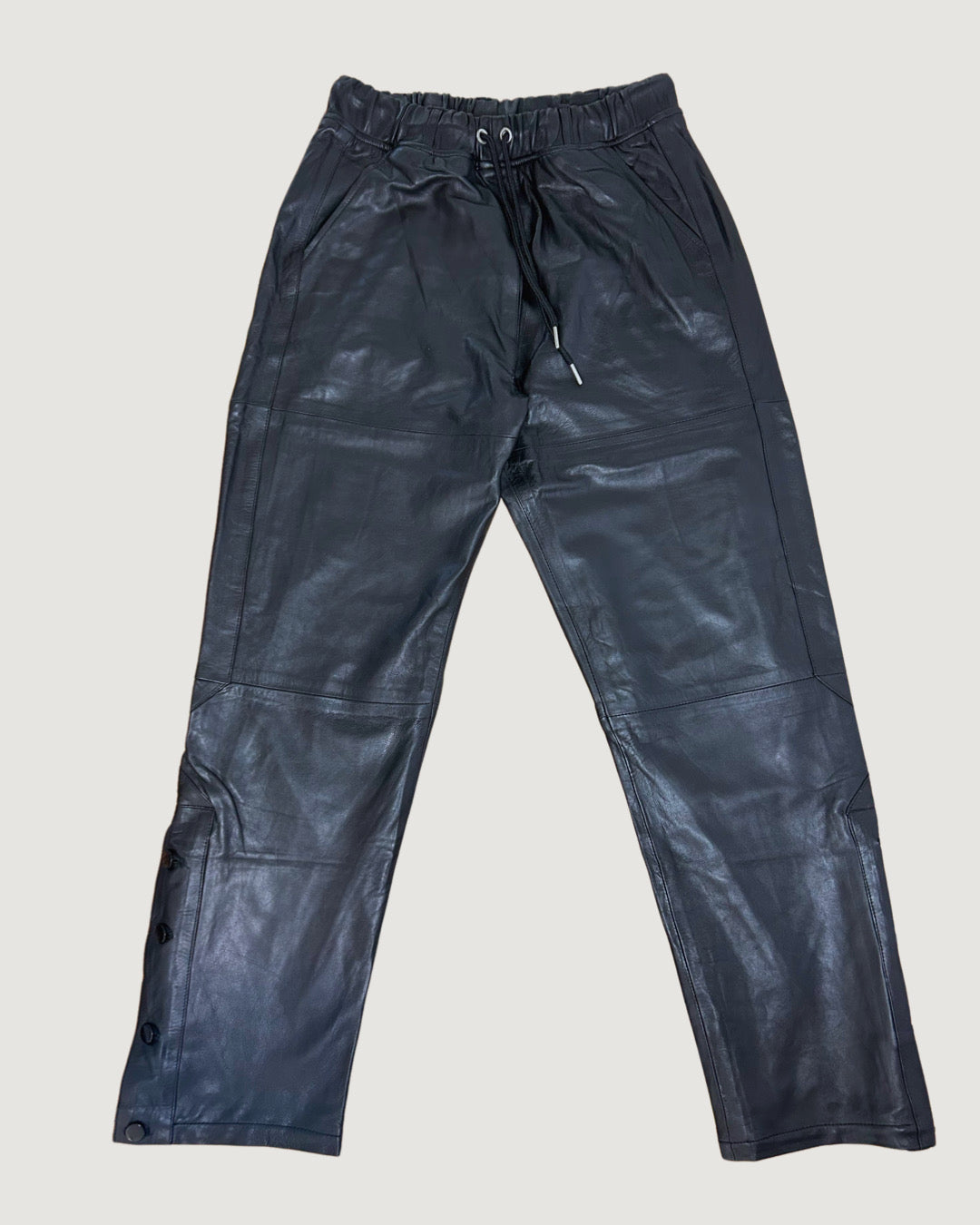 Black Leather Court Trouser