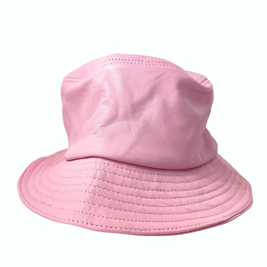 The Pink Leather Bucket Hat