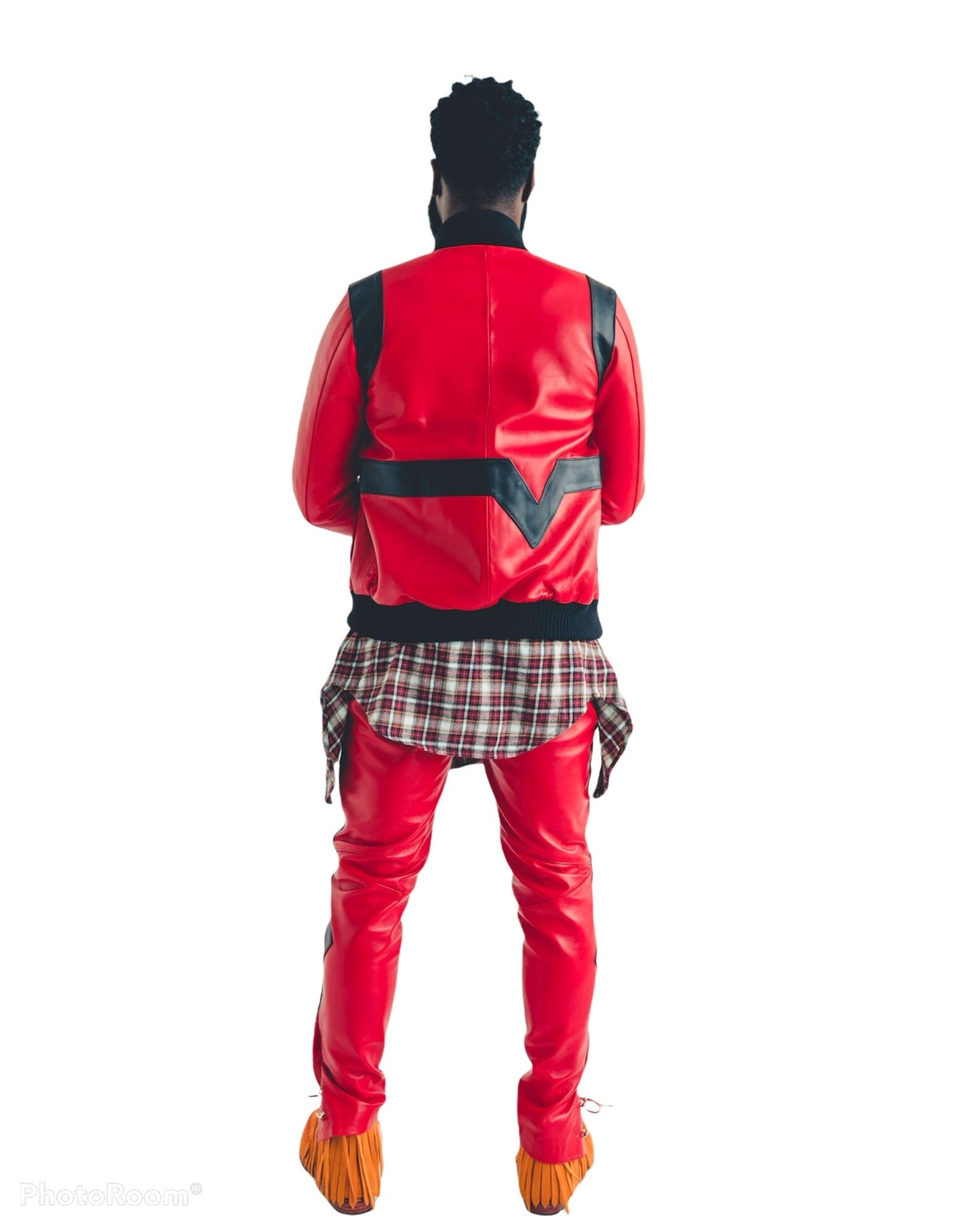 Leather Valley Track Suit (Red/Black)