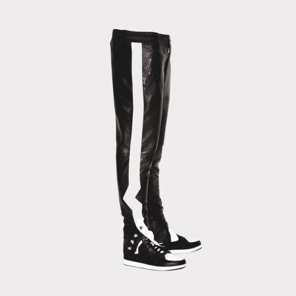 Leather Valley Pants (Black/White)